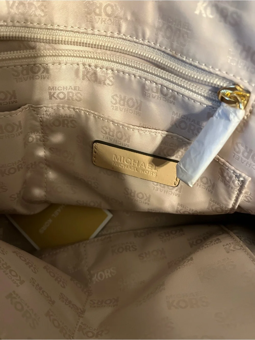 Michael Kors Nude Beige Embossed Dome Satchel